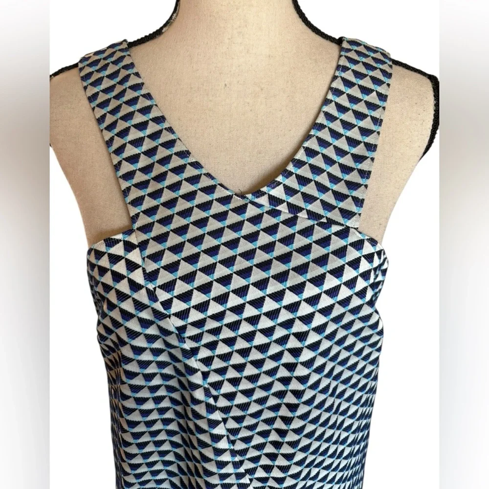 Anthropology HD in Paris Blue & White symmetric top size 14 - Picture 2 of 10